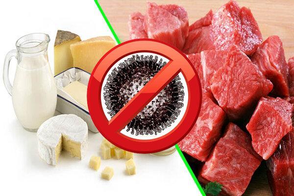 ویروس کرونا گوشت و لبنیات را آلوده نمی کند