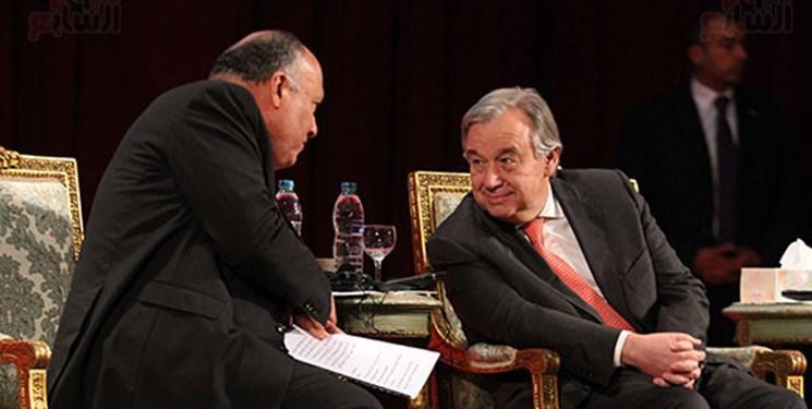 گفت وگوی تلفنی وزیر خارجه مصر و گوترش درباره تحولات لیبی