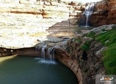 آبشار زیبا و رویایی چشمه گوش در پلدختر، عکس